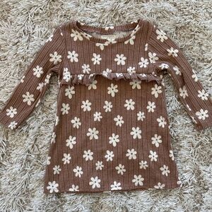 Grayson Collective Brown and White Floral Dress